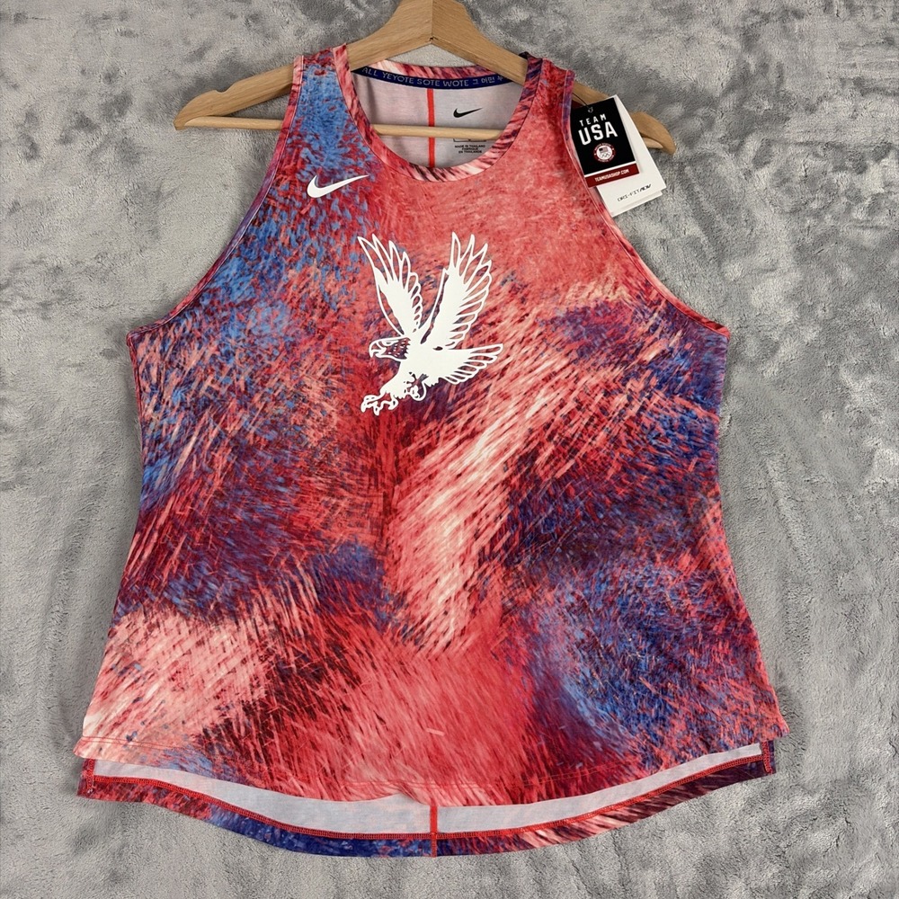 Nike Red Blue Purple Athletic Tank Top with White Eagle Logo
